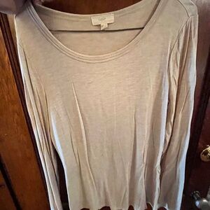 Large Cupio tan colored long sleeved shirt